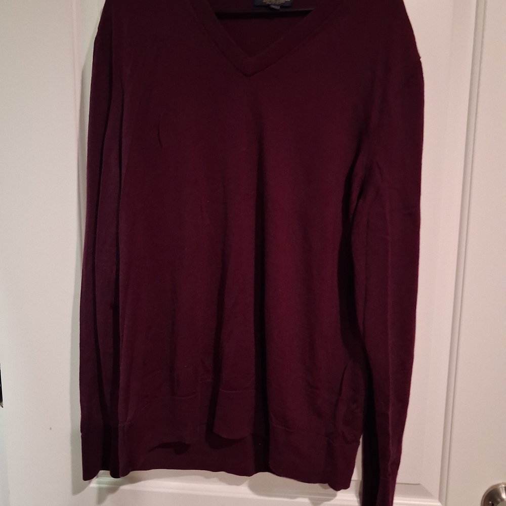 Brooks Brothers Men's V-Neck Sweater - Deep Wine